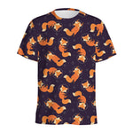 Space Fox Pattern Print Men's Sports T-Shirt