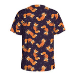 Space Fox Pattern Print Men's Sports T-Shirt