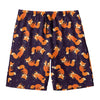 Space Fox Pattern Print Men's Swim Trunks