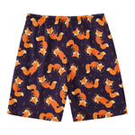 Space Fox Pattern Print Men's Swim Trunks