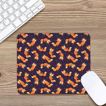 Space Fox Pattern Print Mouse Pad