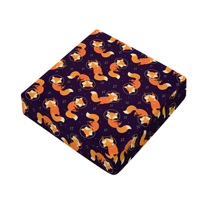 Space Fox Pattern Print Outdoor Seat Cushion Cover