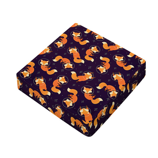 Space Fox Pattern Print Outdoor Seat Cushion Cover
