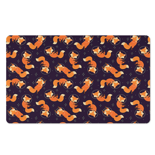 Space Fox Pattern Print Polyester Doormat