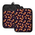 Space Fox Pattern Print Pot Holders With Pocket