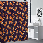 Space Fox Pattern Print Premium Shower Curtain