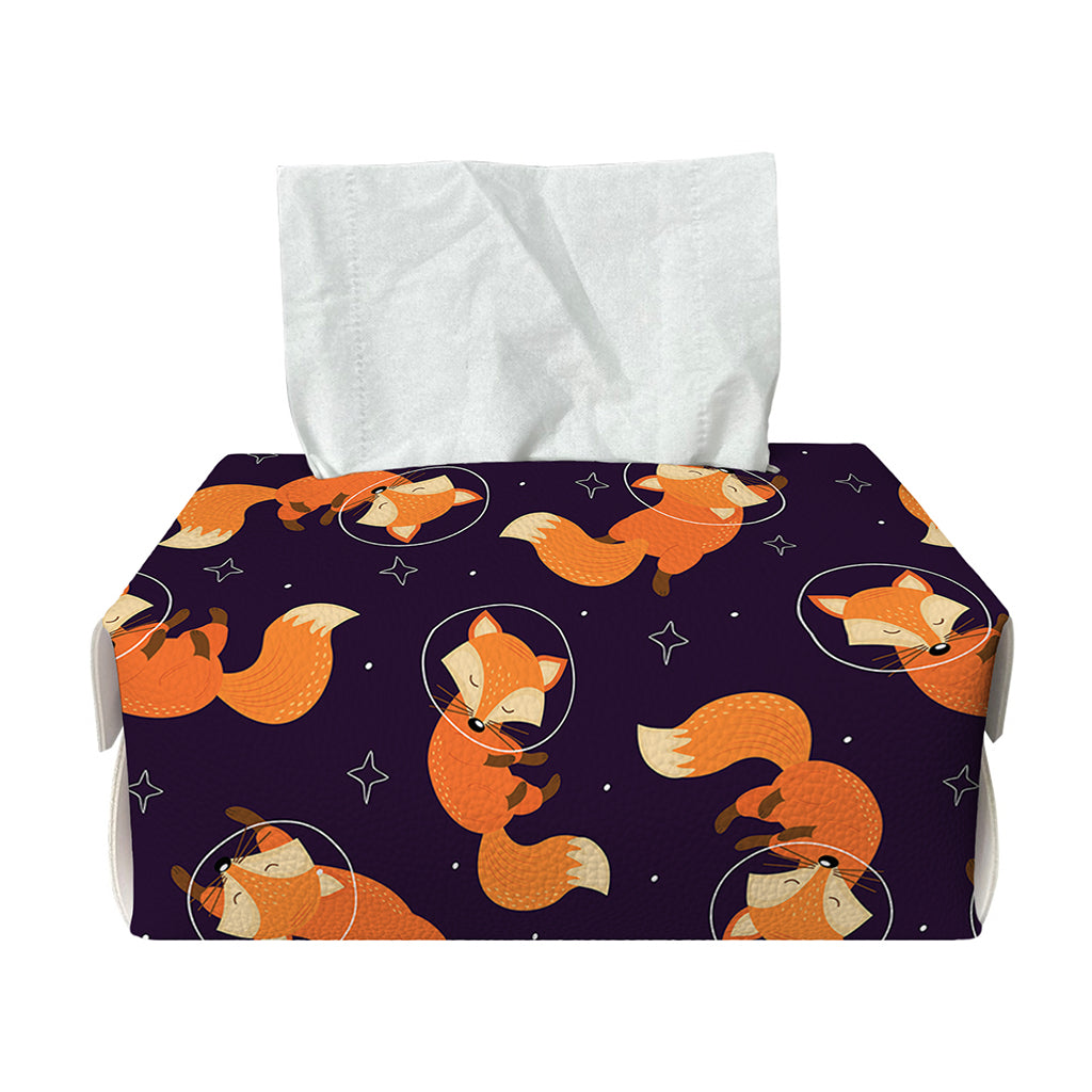 Space Fox Pattern Print Rectangle Tissue Box Cover