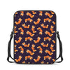 Space Fox Pattern Print Rectangular Crossbody Bag