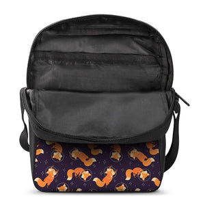 Space Fox Pattern Print Rectangular Crossbody Bag