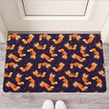 Space Fox Pattern Print Rubber Doormat