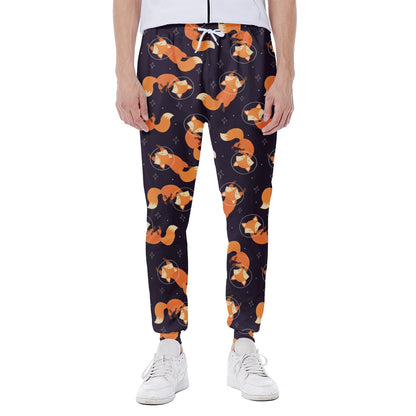 Space Fox Pattern Print Scuba Joggers