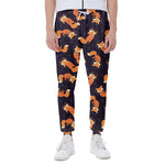 Space Fox Pattern Print Scuba Joggers