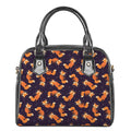 Space Fox Pattern Print Shoulder Handbag