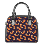 Space Fox Pattern Print Shoulder Handbag