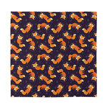 Space Fox Pattern Print Silk Bandana