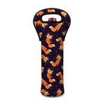 Space Fox Pattern Print Single Neoprene Wine Tote