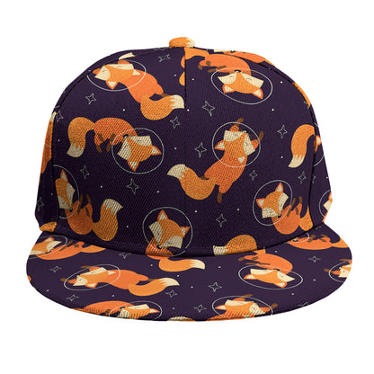 Space Fox Pattern Print Snapback Cap