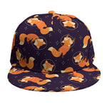 Space Fox Pattern Print Snapback Cap