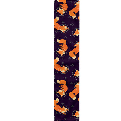 Space Fox Pattern Print Table Runner