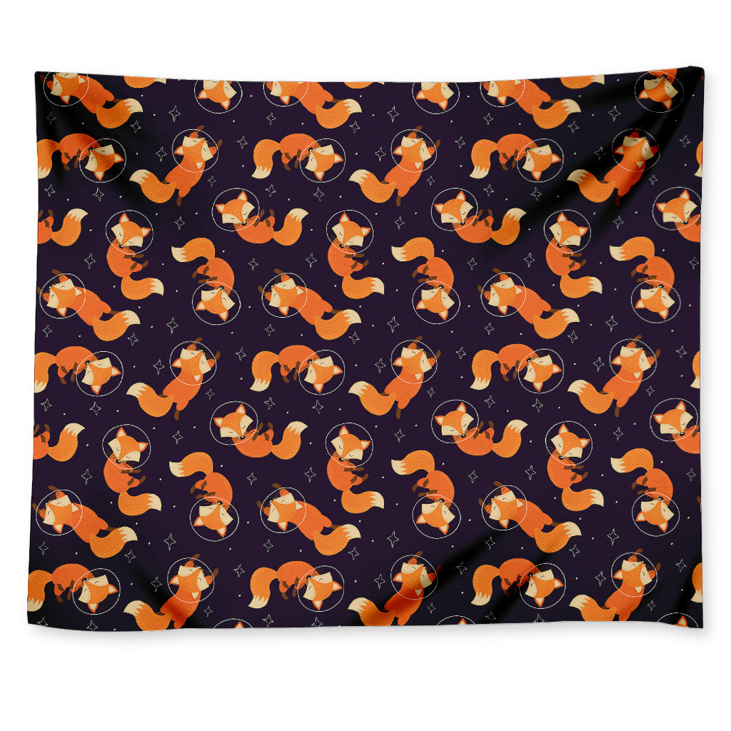 Space Fox Pattern Print Tapestry