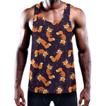Space Fox Pattern Print Training Tank Top