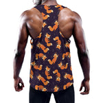 Space Fox Pattern Print Training Tank Top