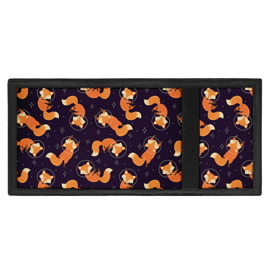 Space Fox Pattern Print Trifold Wallet