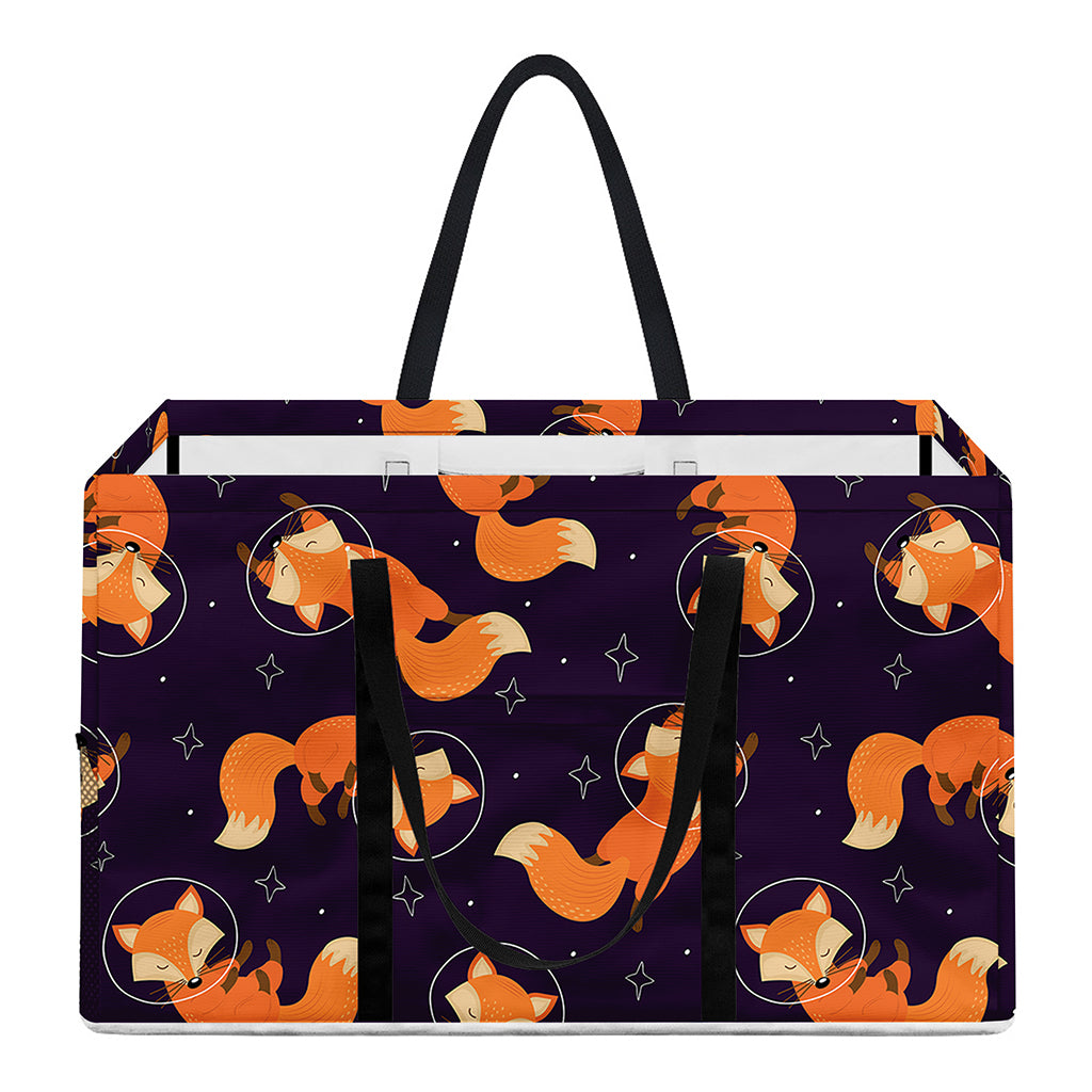 Space Fox Pattern Print Utility Tote Bag