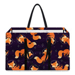 Space Fox Pattern Print Utility Tote Bag