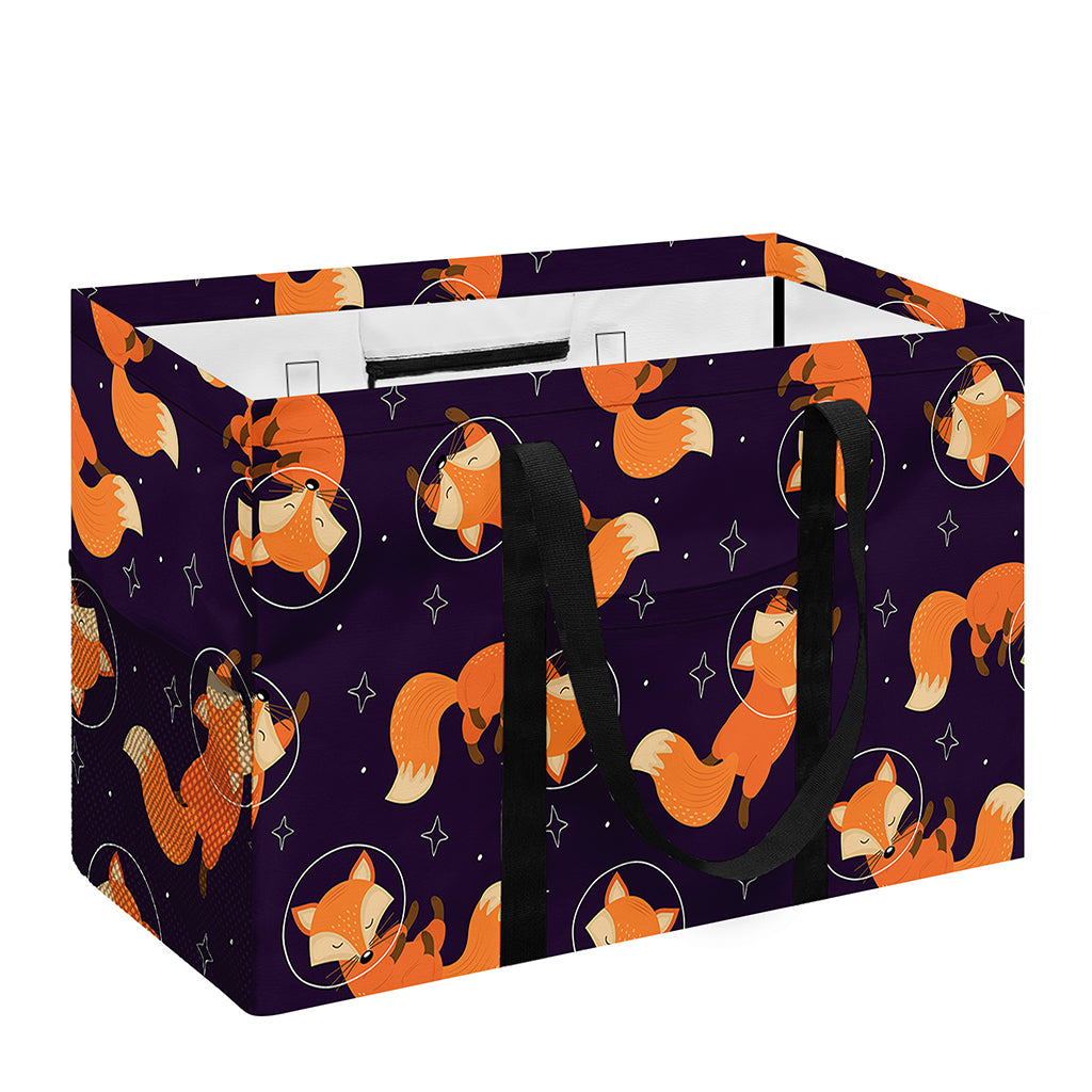Space Fox Pattern Print Utility Tote Bag