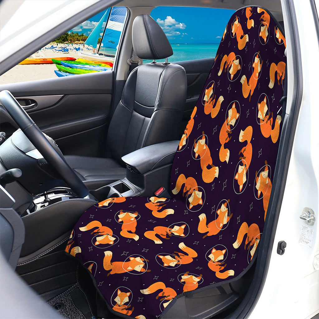 Space Fox Pattern Print Waterproof Car Seat Cover