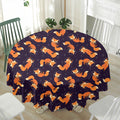 Space Fox Pattern Print Waterproof Round Tablecloth