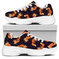Space Fox Pattern Print White Chunky Shoes