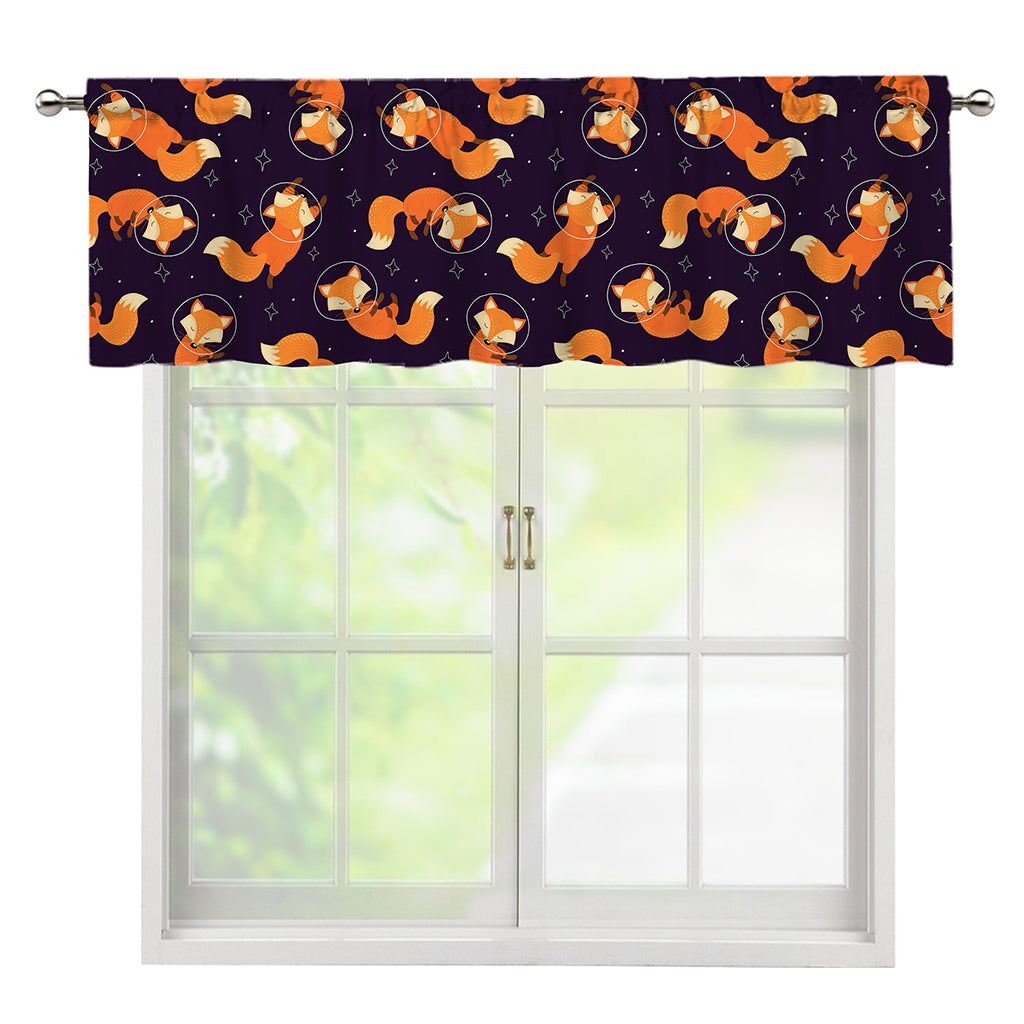 Space Fox Pattern Print Window Valance