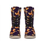 Space Fox Pattern Print Winter Boots