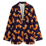 Space Fox Pattern Print Women's Blazer