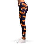 Space Fox Pattern Print Women's Leggings