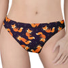 Space Fox Pattern Print Women's Thong