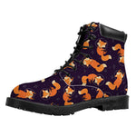Space Fox Pattern Print Work Boots