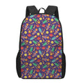 Space Rockets Pattern Print 17 Inch Backpack