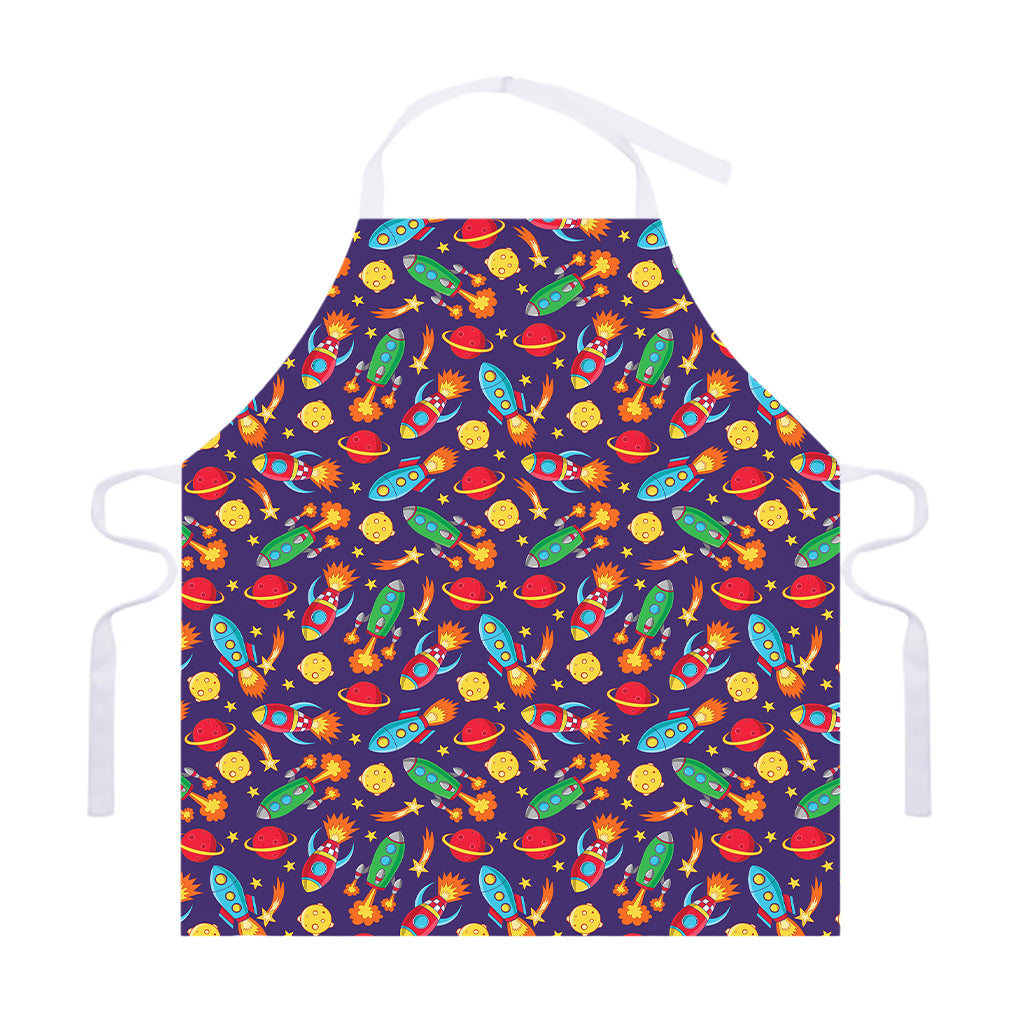 Space Rockets Pattern Print Adjustable Apron