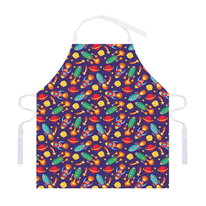 Space Rockets Pattern Print Adjustable Apron