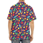 Space Rockets Pattern Print Aloha Shirt