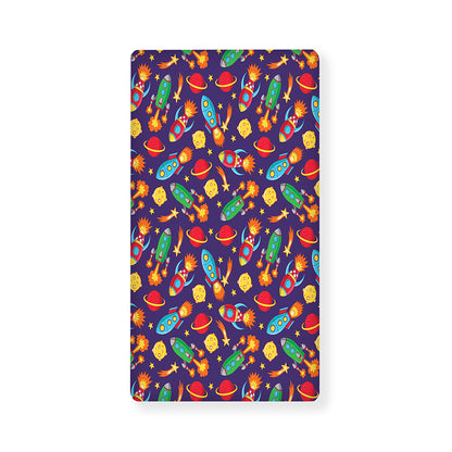 Space Rockets Pattern Print Baby Crib Sheet