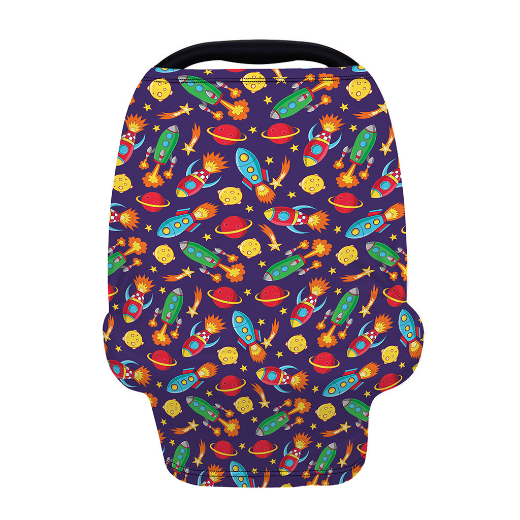 Space Rockets Pattern Print Baby Seat Cover