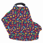 Space Rockets Pattern Print Baby Seat Cover
