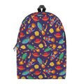 Space Rockets Pattern Print School Backpack
