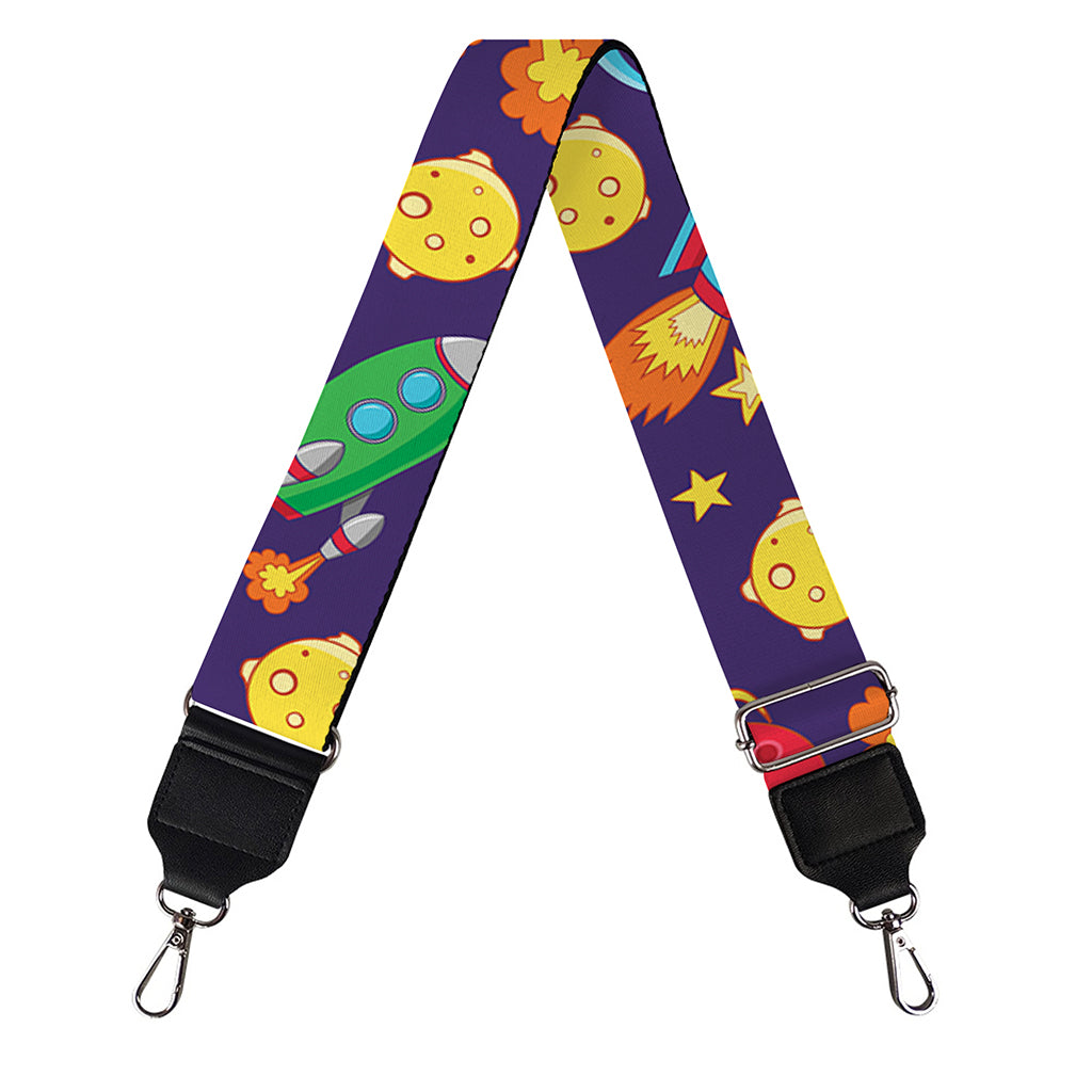 Space Rockets Pattern Print Bag Strap