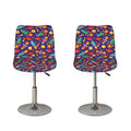 Space Rockets Pattern Print Bar Stool Covers
