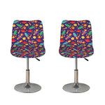 Space Rockets Pattern Print Bar Stool Covers